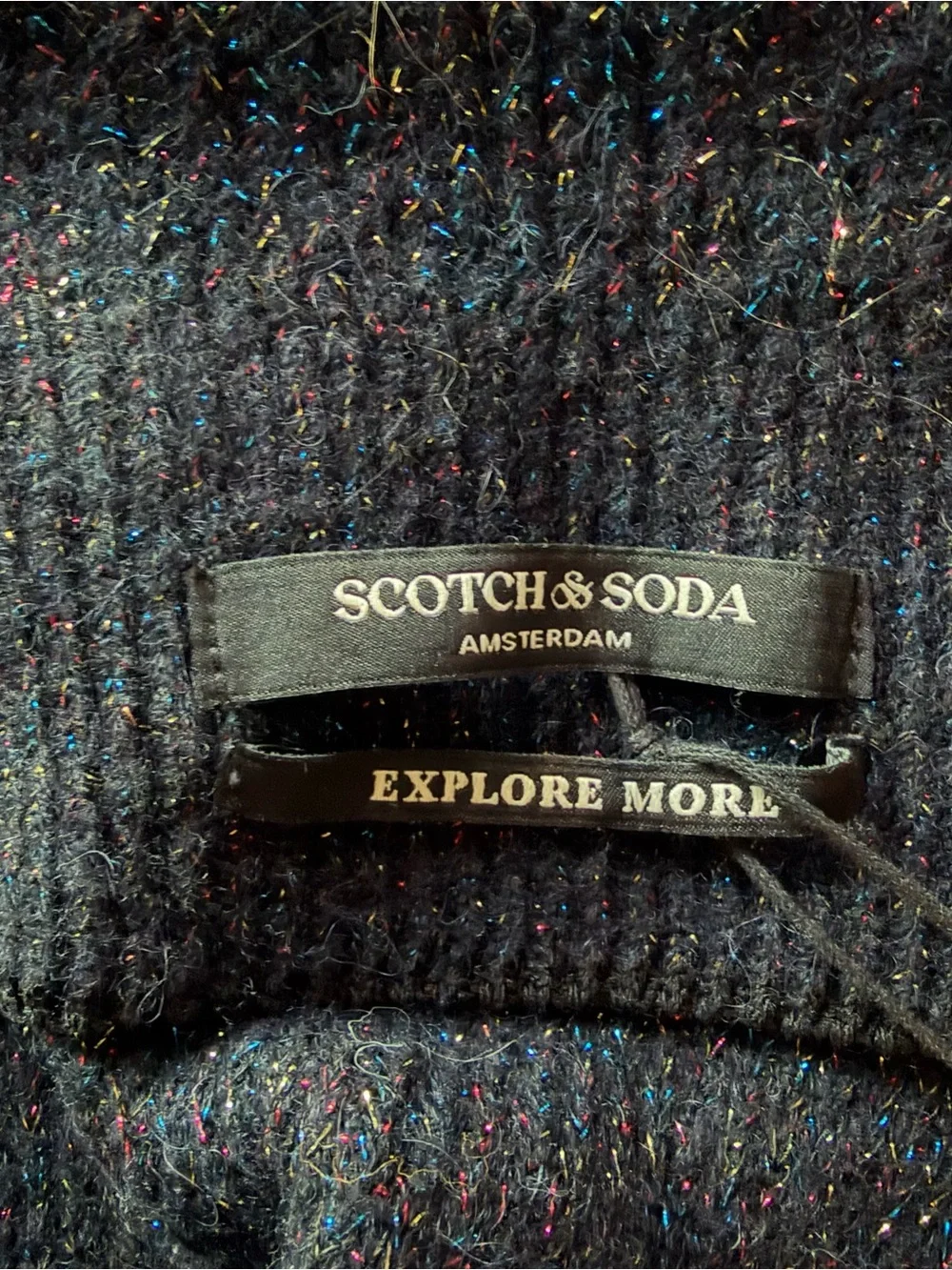 Scotch & Soda Black Rainbow Fleck Knit Scarf